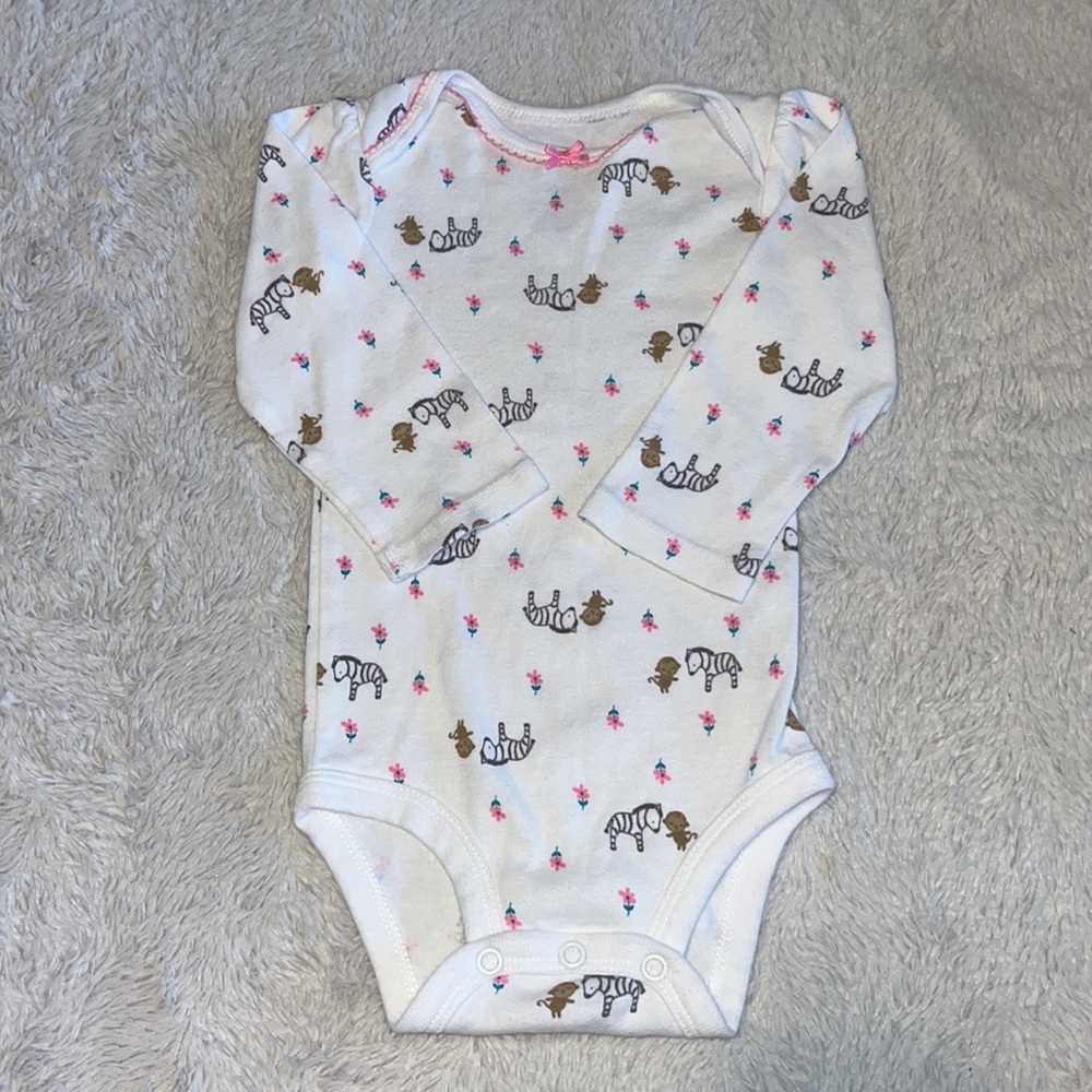 (3 for $10) carters 12 month long sleeve animal bodysuit